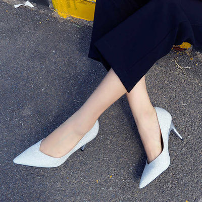 New Korean Fairy Wind Collection Transparent Thick-Word Square Head fold High Heel Summer Slippers for Women Wedding Shoes