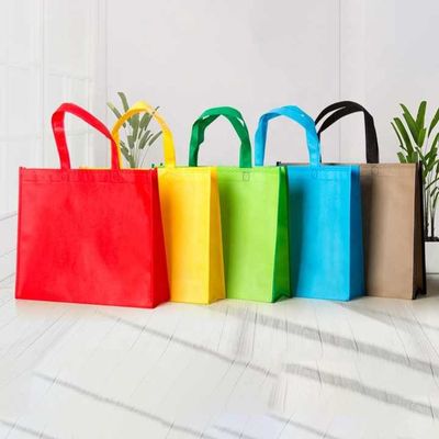 Eco-Friendly Recyclable Tote Bags Reusable Fabric Shopping Bag PP Laminated Non-Woven Material Custom Printed Logo for Grocery