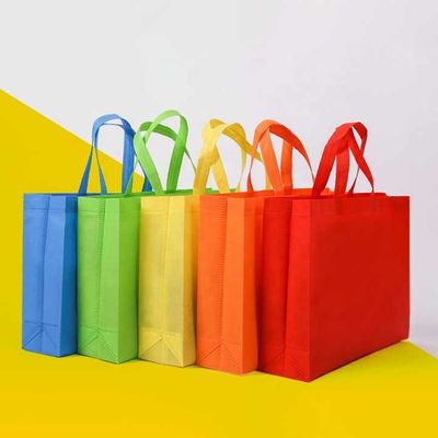 Eco-Friendly Recyclable Tote Bags Reusable Fabric Shopping Bag PP Laminated Non-Woven Material Custom Printed Logo for Grocery