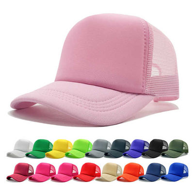 Professional Custom Printing Embroidery Logo Mesh Wholesale Plain 5 Panel Trucker Cap Premium Foam Trucker Hat
