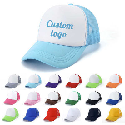 Professional Custom Printing Embroidery Logo Mesh Wholesale Plain 5 Panel Trucker Cap Premium Foam Trucker Hat