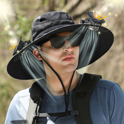 2025 UV Protection Summer Outdoor Work Sun Protection Hat Solar Fan Hat With Two Solar Fans
