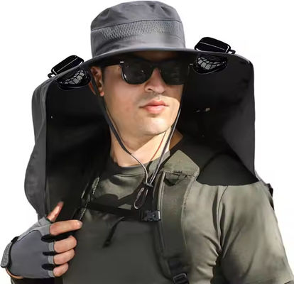 OEM Solar Fan Cap Solar Powered Cooling Fan Hat - Wide Brim Bucket Hat for Fishing, Hiking & Outdoor Sun Protection