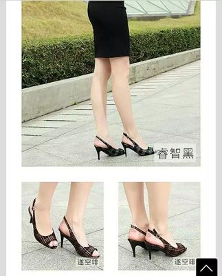 2025 OEM Direct Hot Selling Women's Fashion Luxury Authentic Black Genuine Leather Design Brand Thick folding High Heels