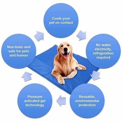 Summer Cooling Latex Pet Mat PVC and Nylon Cat and Dog Sleeping Bed with Ice Silk Cool Feature Animal Pattern Pet Supplies