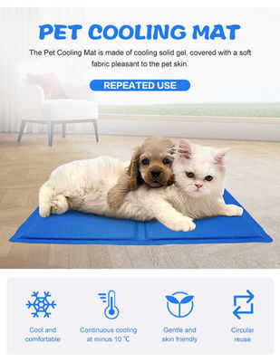 Summer Cooling Latex Pet Mat PVC and Nylon Cat and Dog Sleeping Bed with Ice Silk Cool Feature Animal Pattern Pet Supplies
