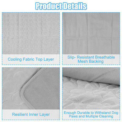 Summer Cooling Latex Pet Mat PVC and Nylon Cat and Dog Sleeping Bed with Ice Silk Cool Feature Animal Pattern Pet Supplies