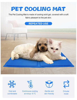 Summer Cooling Latex Pet Mat PVC and Nylon Cat and Dog Sleeping Bed with Ice Silk Cool Feature Animal Pattern Pet Supplies