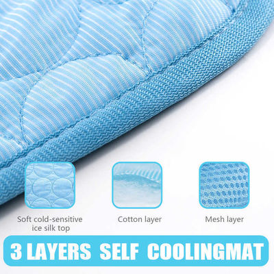 Summer Cooling Latex Pet Mat PVC and Nylon Cat and Dog Sleeping Bed with Ice Silk Cool Feature Animal Pattern Pet Supplies
